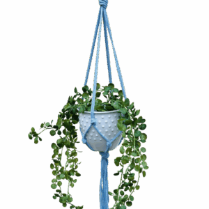 Kwietnik wiszący makrama ze sznurka boho BŁĘKIT