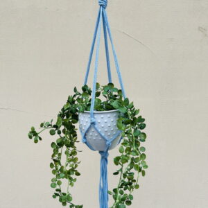 Kwietnik wiszący makrama ze sznurka boho BŁĘKIT