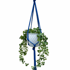 Kwietnik wiszący makrama ze sznurka boho CHABROWY