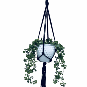 Kwietnik wiszący makrama ze sznurka boho ATRAMENT