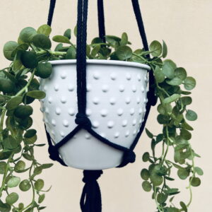 Kwietnik wiszący makrama ze sznurka boho ATRAMENT