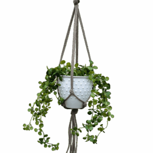 Kwietnik wiszący makrama ze sznurka boho CIEMNY BEŻ