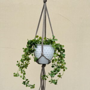 Kwietnik wiszący makrama ze sznurka boho CIEMNY BEŻ