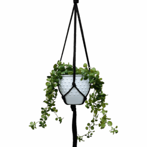 Kwietnik wiszący makrama ze sznurka boho CIEMNY BRĄZ