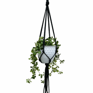 Kwietnik wiszący makrama ze sznurka boho ANTRACYT