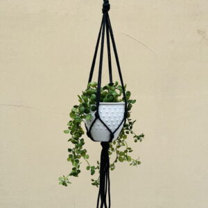 Kwietnik wiszący makrama ze sznurka boho ANTRACYT