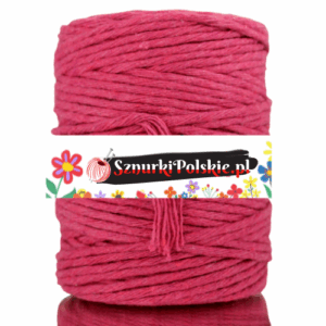 Sznurek bawełniany skręcany MALINOWY 20m 3mm