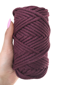 WAS Sznurek bawełniany z rdzeniem burgund 50m 5mm WAS