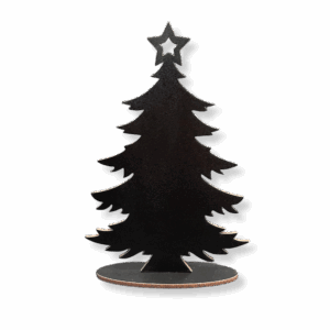 Drewniana CZARNA choinka świąteczna z gwiazdą drzewko dekoracja stojąca dekor