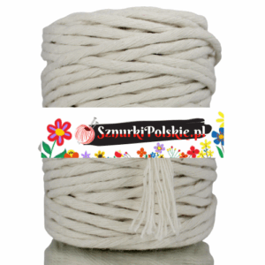 Sznurek bawełniany skręcany NATURALNY 10m 5mm