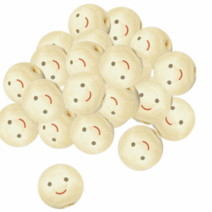 Korale koraliki buźki drewniane główki 20mm 20szt