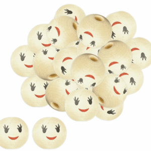 Korale koraliki buźki drewniane główki 20mm 20szt