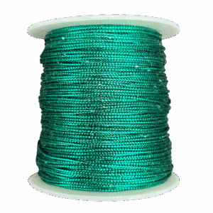 Sznurek metalizowany zielony 100m 1mm ozdobny
