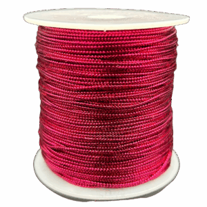Sznurek metalizowany czerwony 100m 1mm ozdobny