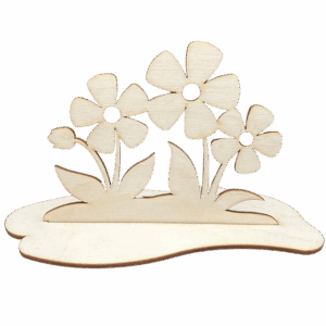 Drewniany kwiatek kwiatki podstawka prezent dekor