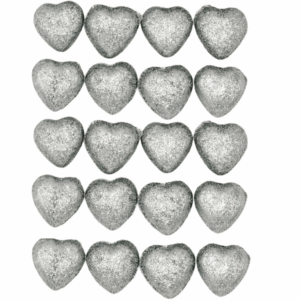 Serca serduszka styropianowe brokatowe srebrne