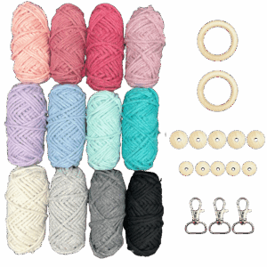 Zestaw do makramy sznurek bawełniany 240m dodatki