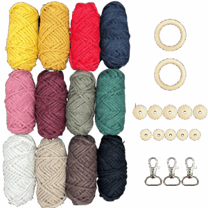 Zestaw do makramy sznurek bawełniany 240m dodatki