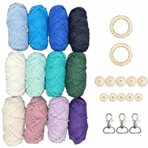Zestaw do makramy sznurek bawełniany 240m dodatki