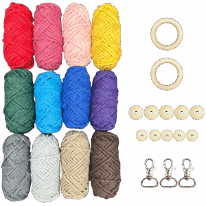 Zestaw do makramy sznurek bawełniany 240m dodatki