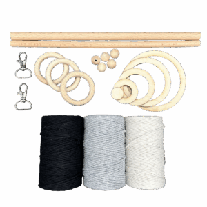 Zestaw do makramy sznurek bawełniany 180m dodatki