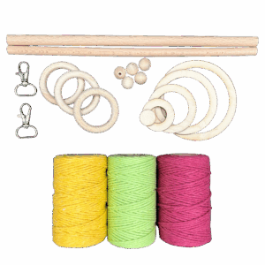 Zestaw do makramy sznurek bawełniany 180m dodatki