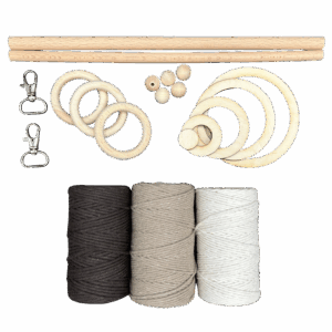 Zestaw do makramy sznurek bawełniany 180m dodatki