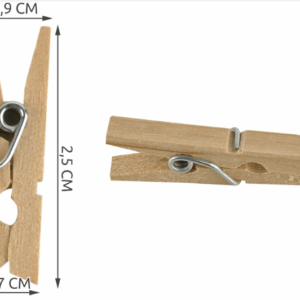 Klamerki drewniane naturalne spinacze żabki 50szt