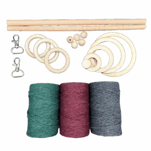 Zestaw do makramy sznurek bawełniany 180m dodatki