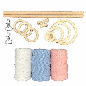 Zestaw do makramy sznurek bawełniany 180m dodatki