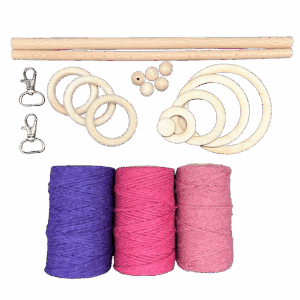 Zestaw do makramy sznurek bawełniany 180m dodatki