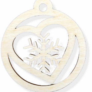 Drewniana zawieszka bombka serce śnieżynka decoupage dekor ze sklejki 1szt