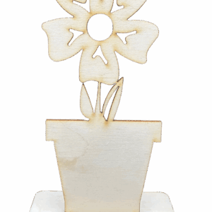 Drewniany kwiatek w doniczce prezent kwiat 13