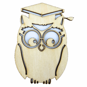 Drewniana sowa sówka ze sklejki decoupage dekor