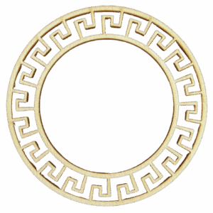 Drewniana ramka w stylu greckim koło decoupage