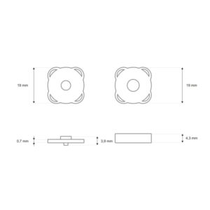 Zapięcie magnetyczne magnes do torebki 18/4mm