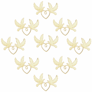 Scrapki drewniane gołąb gołąbki z sercem 10szt