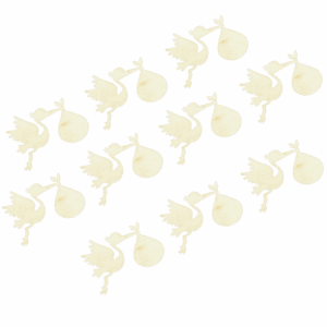 Scrapki drewniane bocian z dzieckiem bociany 10szt