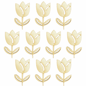 Scrapki drewniane tulipan tulipany kwiatek 10szt