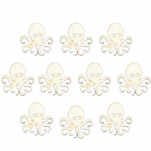 Scrapki drewniane ośmiornica ośmiornice deko 10szt