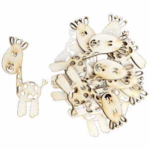 Scrapki drewniane żyrafa żyrafy żyrafka deko 10szt
