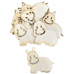 Scrapki drewniane hipopotam hipcio hipoptamy 10szt