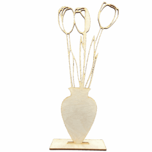 Drewniany tulipan w wazonie prezent kwiat 24