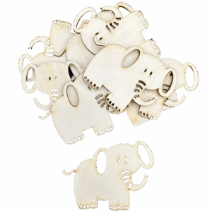 Scrapki drewniane słoń słonie słonik dekor 10szt