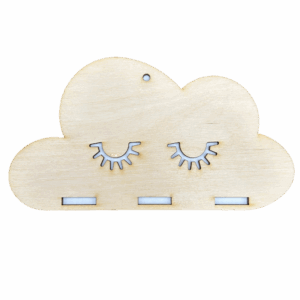 Drewniana chmurka organizer na spinki baza makrama