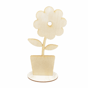Drewniany kwiatek w doniczce prezent kwiat 20cm