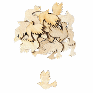 Scrapki drewniane ptak ptaszek gołąb gołębie 10szt