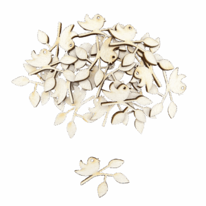 Scrapki drewniane ptak ptaszek na gałęzi 10szt