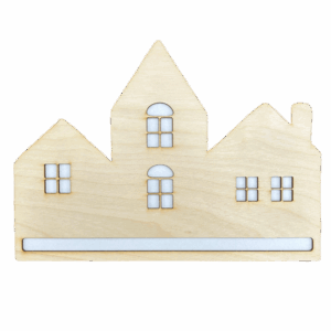 Drewniana półmandala baza do makramy uchwyt domy