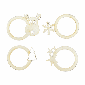 Drewniana mini obręcz serwetnik obrączka mix 4szt